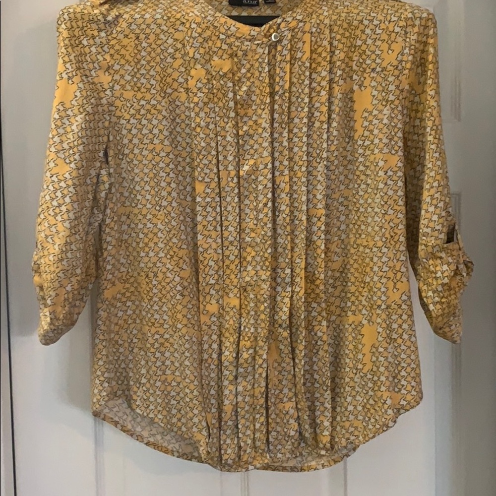 a.n.a yellow geometric print blouse